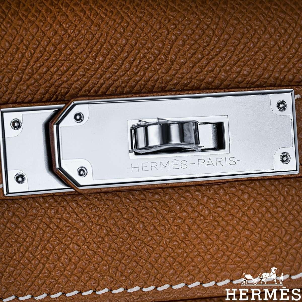 Hermès Kelly II Sellier 28cm Gold Veau Epsom PHW For Sale 7