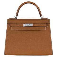 Hermès Kelly II Sellier 28cm Or Veau Epsom PHW