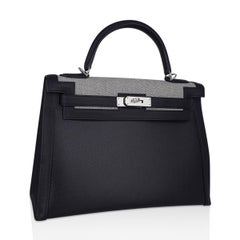 Hermes Kelly II Sellier 32 Toile H Berline Toile H Plume Swift Ledertasche
