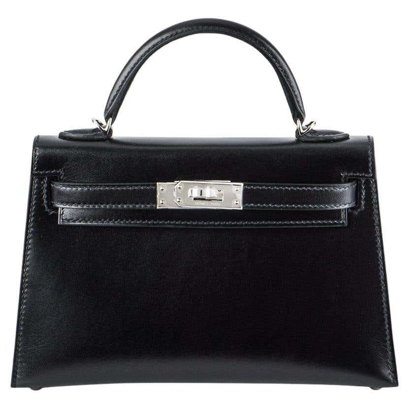 Hermès Kelly II Sellier Mini 20cm Noir Veau Box PHW at 1stDibs