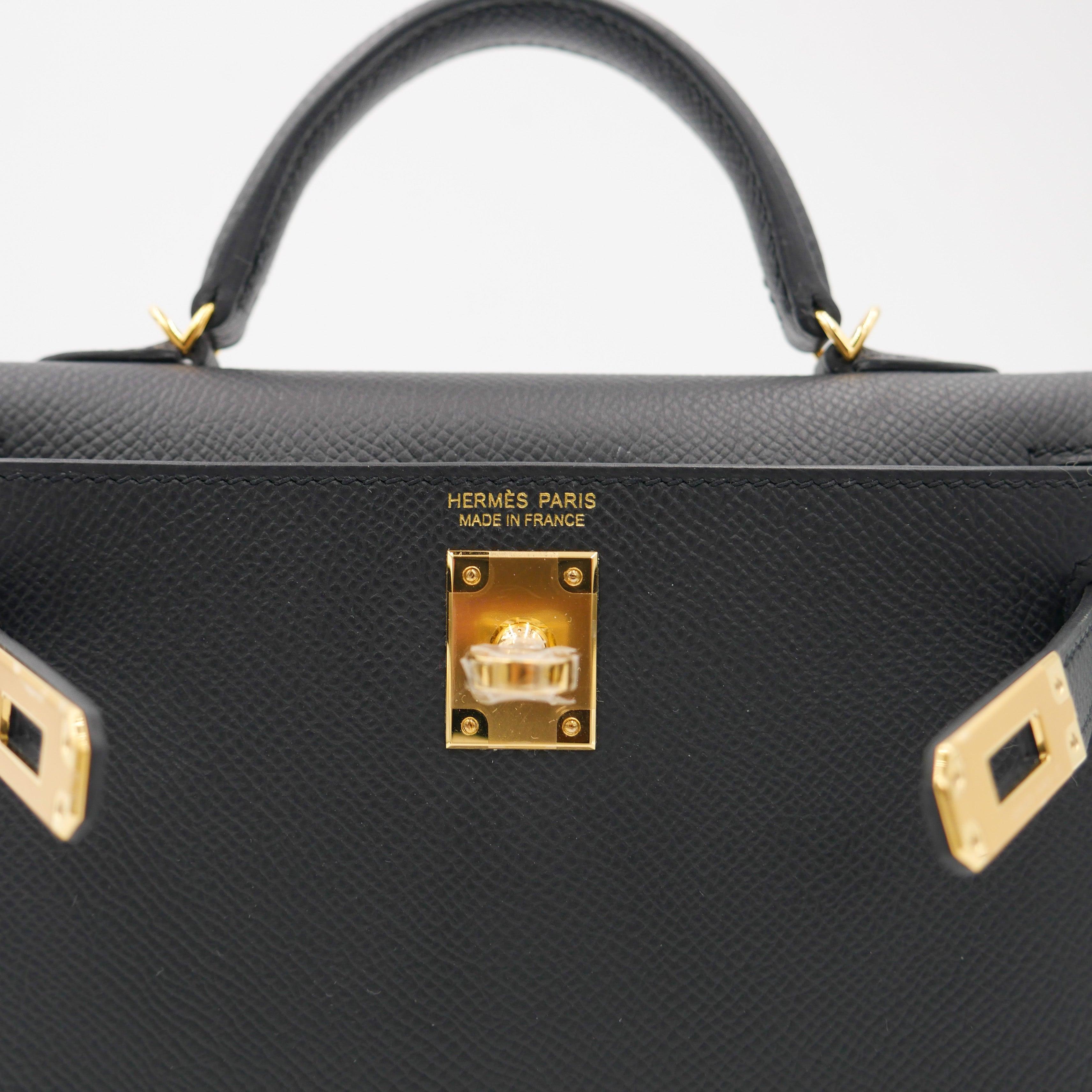 Hermès Kelly II Sellier Mini Black Epsom Leather Gold Hardware In New Condition For Sale In Santa Rosa Beach, FL