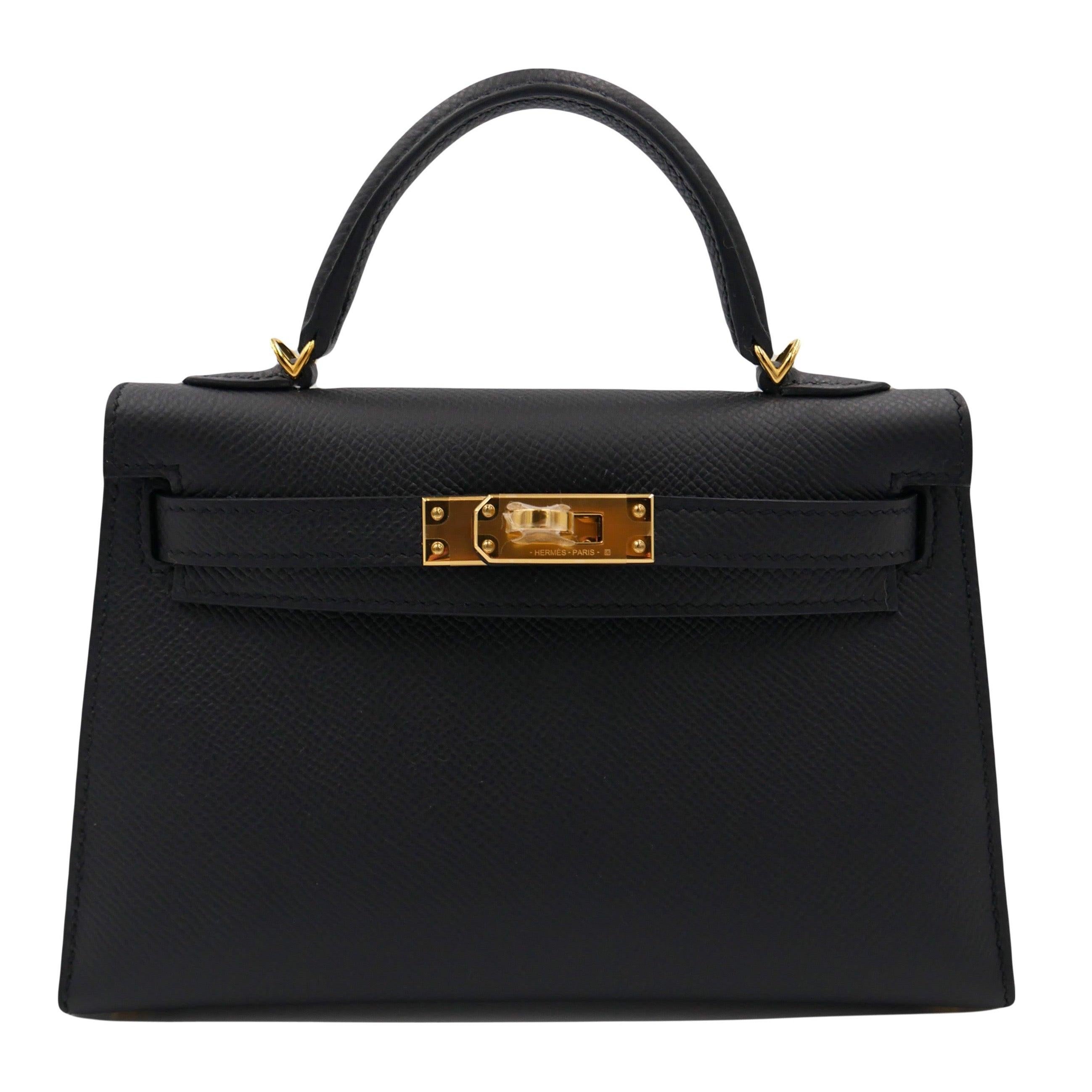 Hermès Kelly II Sellier Mini Black Epsom Leather Gold Hardware For Sale