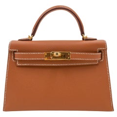 Hermès Kelly II Sellier Mini Gold Epsom Leather Gold Hardware