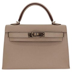Hermès Kelly II Sellier Mini HSS Gris Tourterelle Chèvre Permabrass Hardware