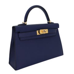 Hermès Kelly II Sellier Mini Navy Epsom Leather Gold Hardware