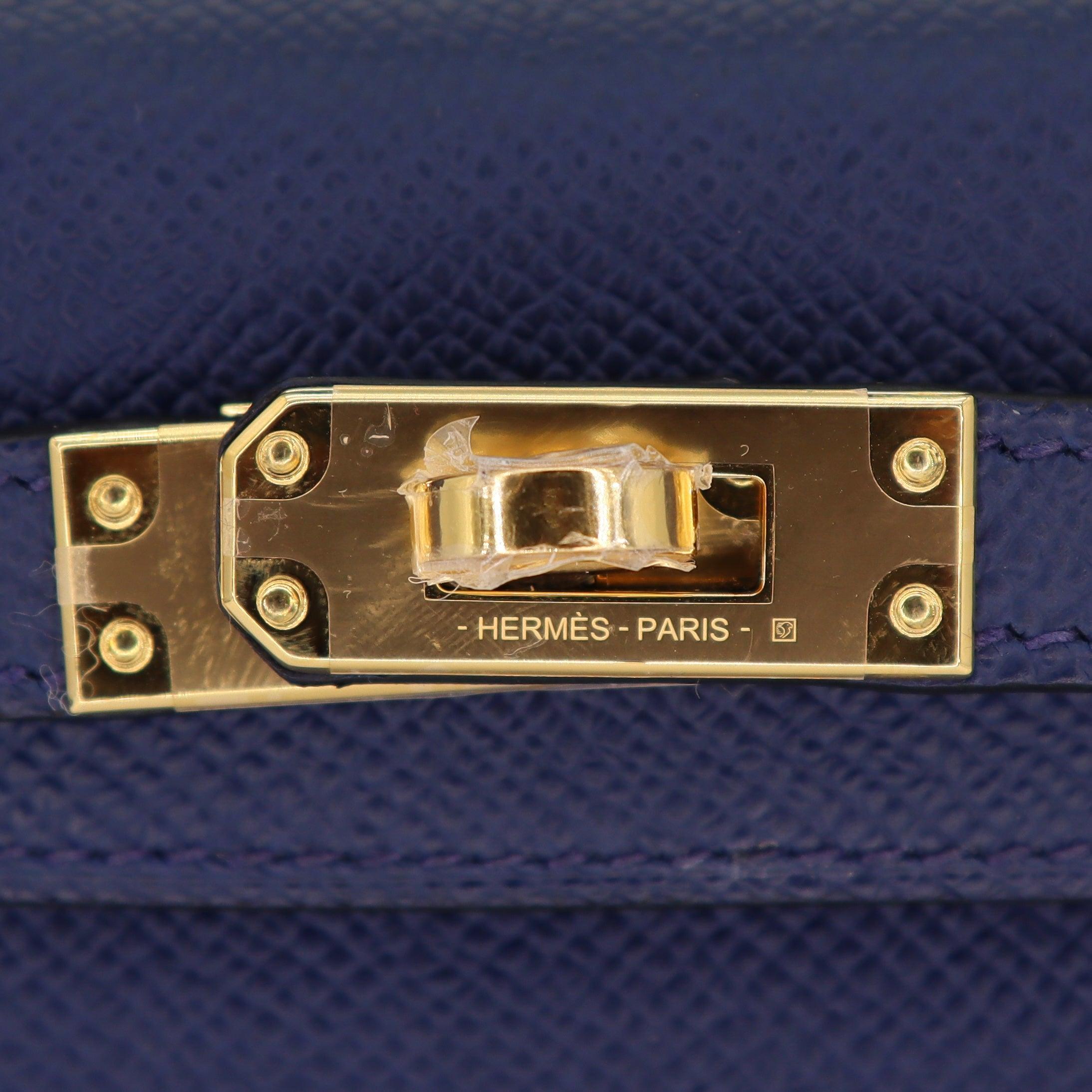 Hermès Kelly II Sellier Mini Navy Epsom Leather Gold Hardware For Sale 1