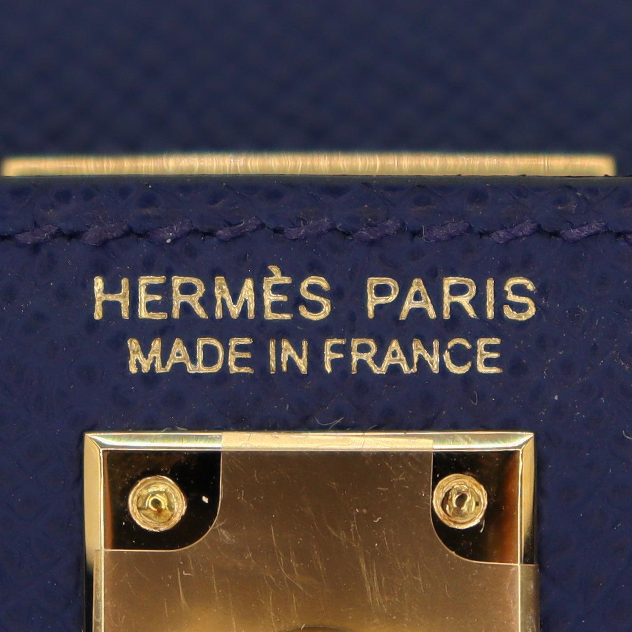 Hermès Kelly II Sellier Mini Navy Epsom Leather Gold Hardware In New Condition In Santa Rosa Beach, FL