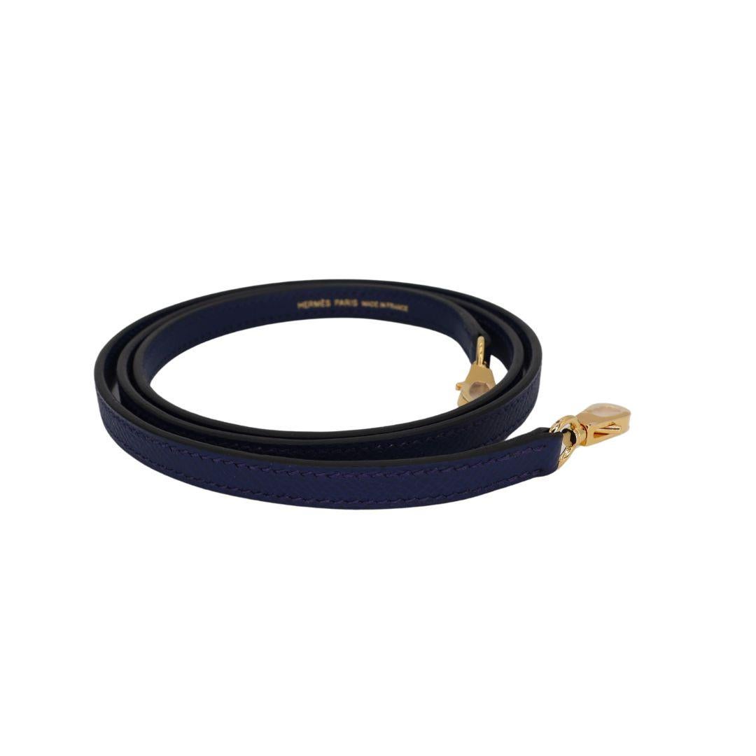 Hermès Kelly II Sellier Mini Navy Epsom Leather Gold Hardware For Sale 4