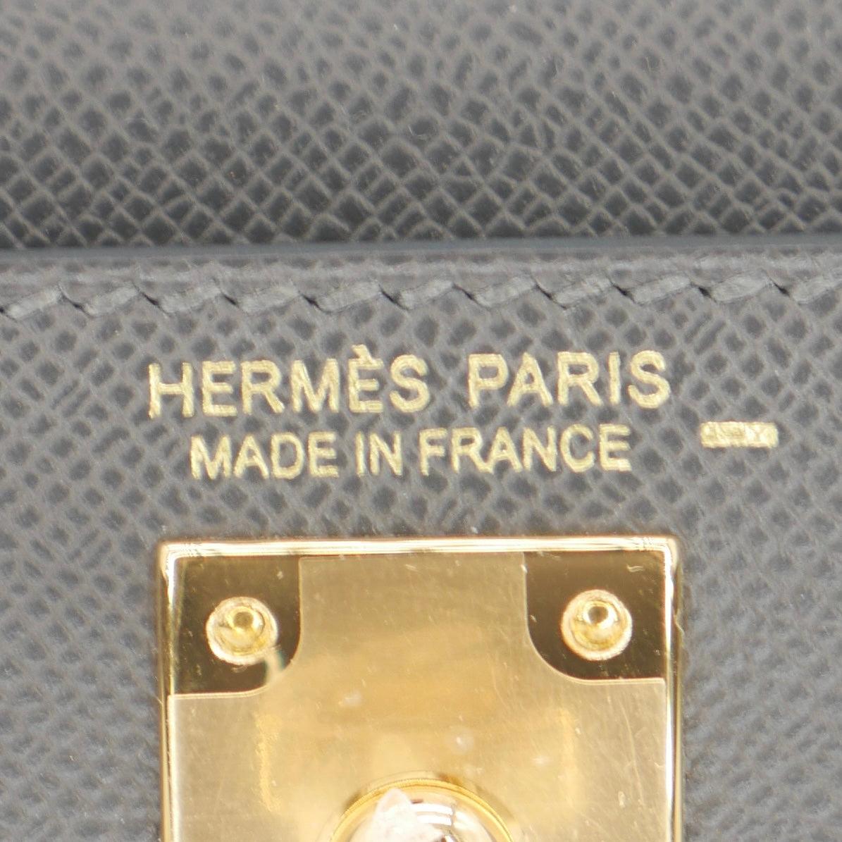  Hermès Kelly II Sellier Mini Touch Graphite/Ardoise Madame/Lizard Gold Hardware For Sale 2