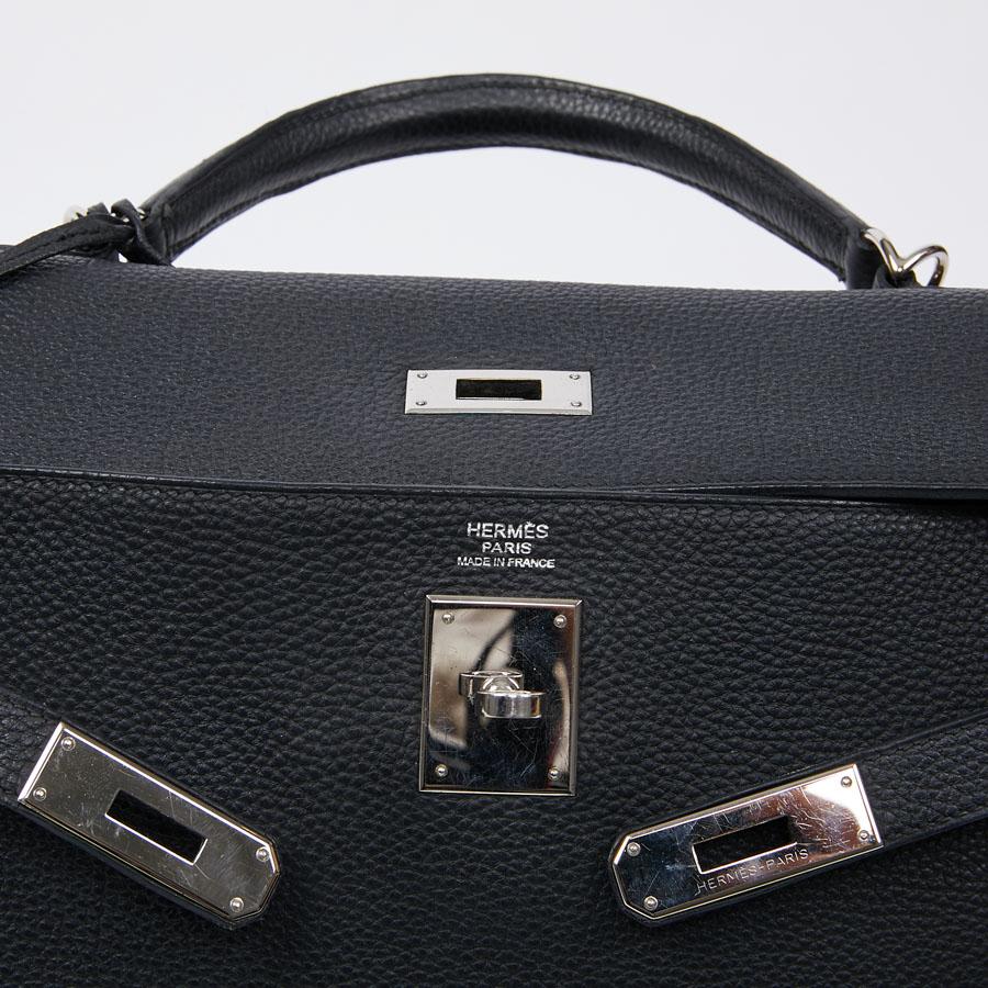HERMES Kelly In Black Togo Leather With Removable Strap 8