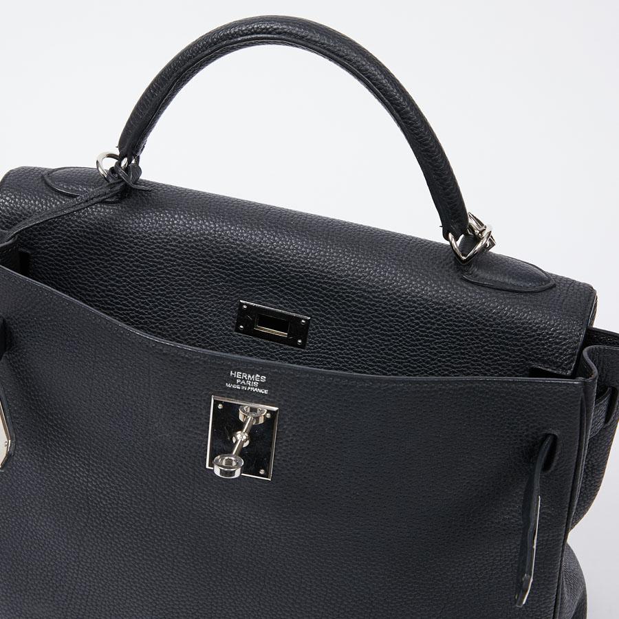 HERMES Kelly In Black Togo Leather With Removable Strap 10