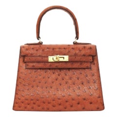 Hermès, Kelly in brown ostrich