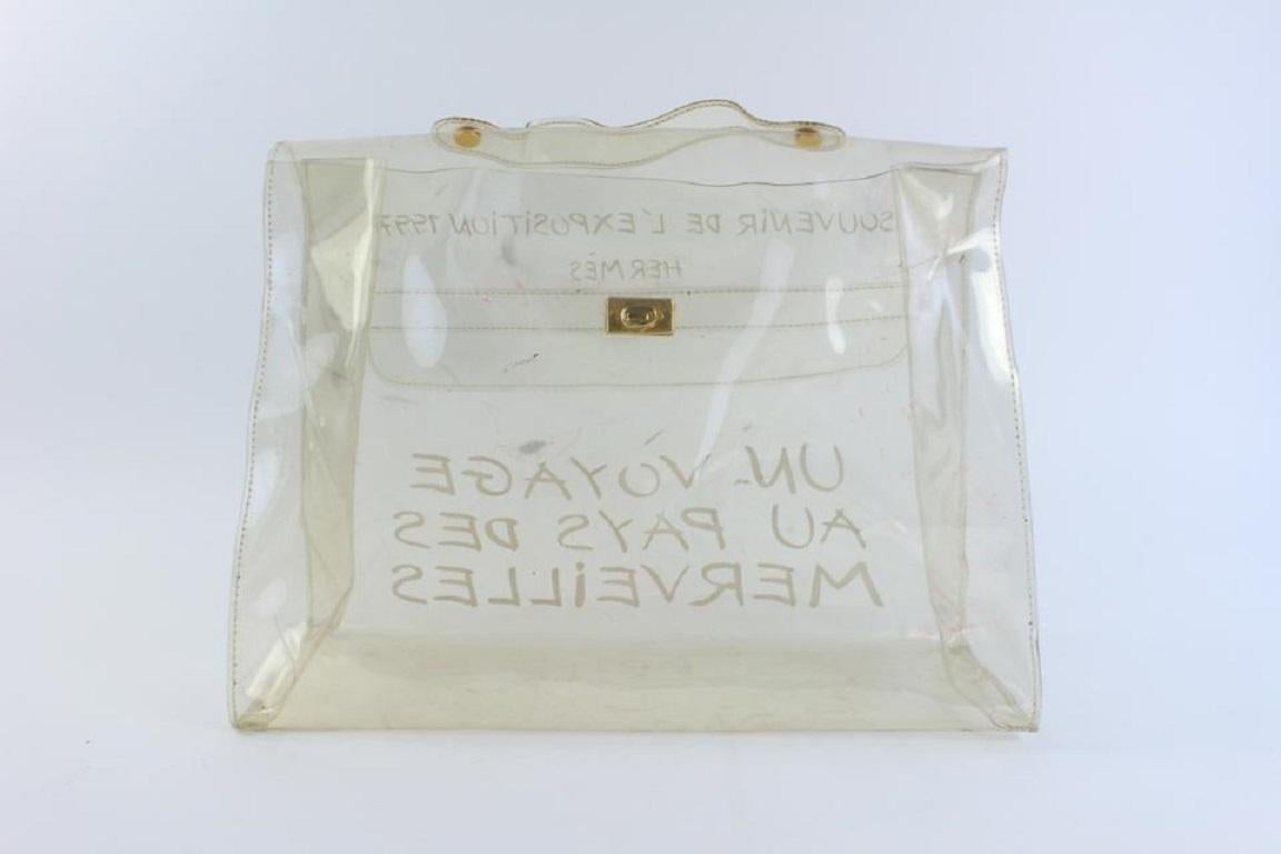 Hermès Kelly L Clear Translucent 1997 Souvenir De L'exposition 9hz0817 White Vin 2