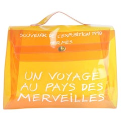 Hermès Kelly L L'exposition Clear Souvenir 4hr0613 Orange Vinyl Tote