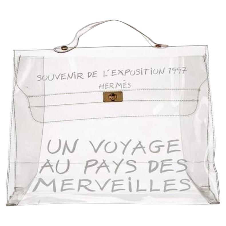 Hermès Kelly L Souvenir L’exposition 1997 Translucent 1her69 Clear X White Vinyl