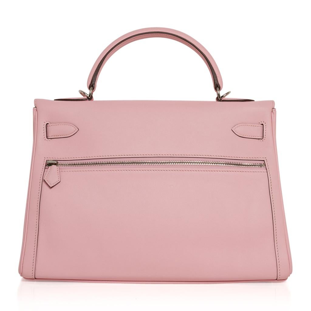 Sac Hermès Kelly Lakis 32 Rose Sakura Palladium Hardware Swift Édition Limitée 3