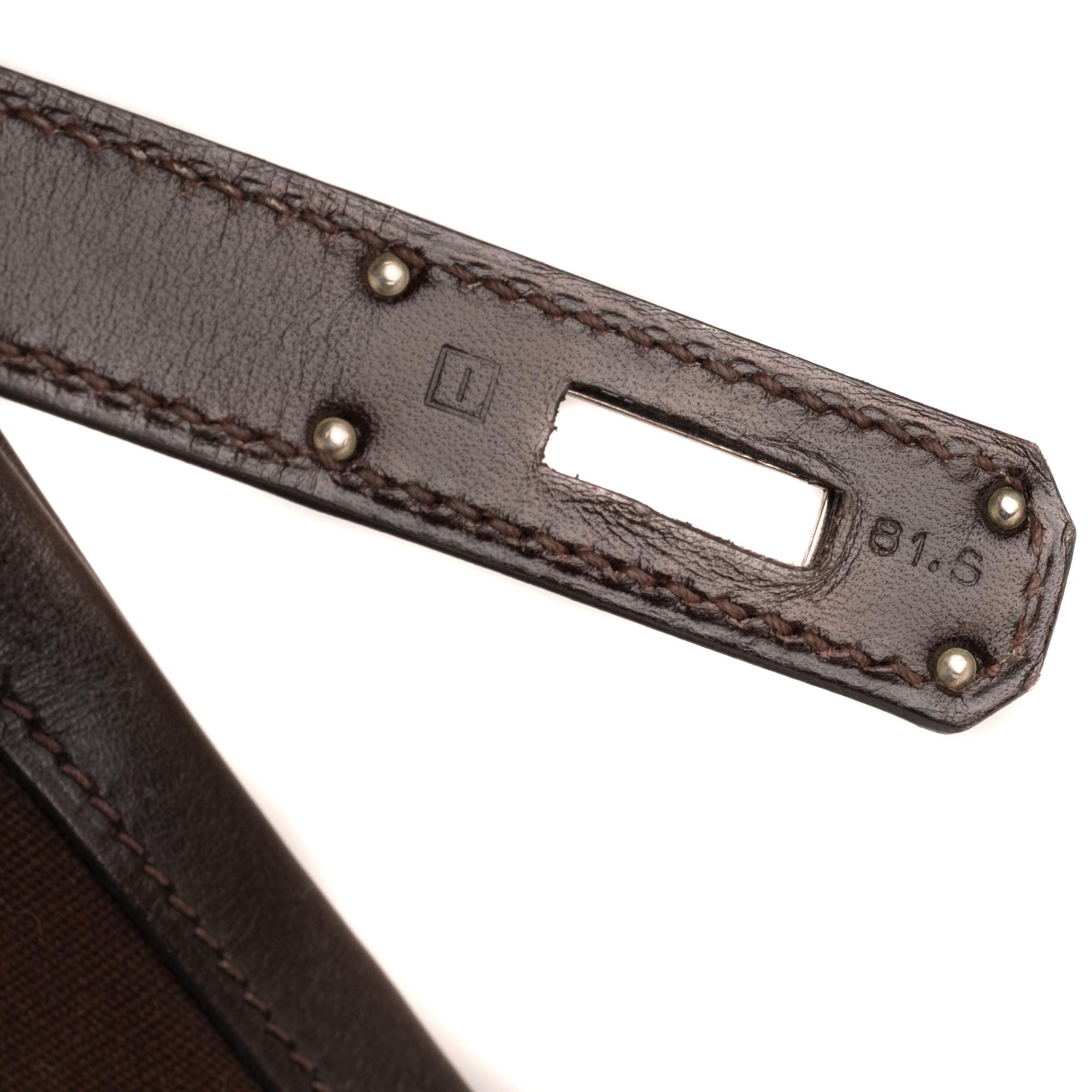 Hermes Kelly Lakis 32cm Bi-Material Brown Bag Excellent état à Paris, IDF