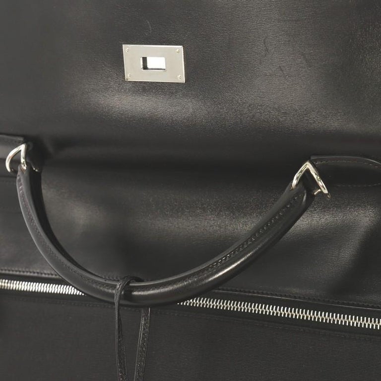 Hermès Kelly 40 Lakis Bag Noir Toile Militaire/Box