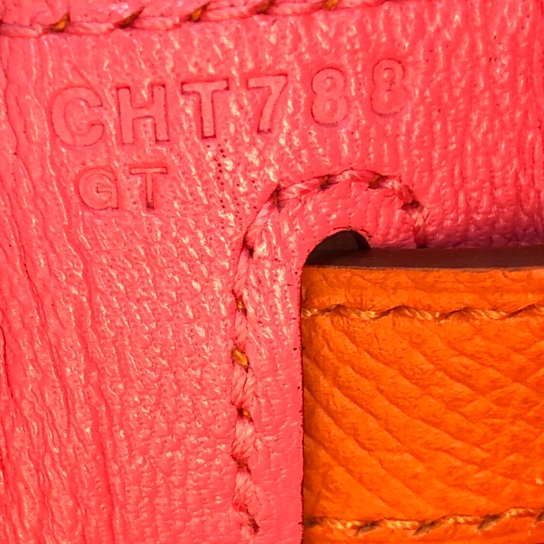Hermes Kelly Lettre Handbag Feu Epsom with Palladium Hardware 28 3