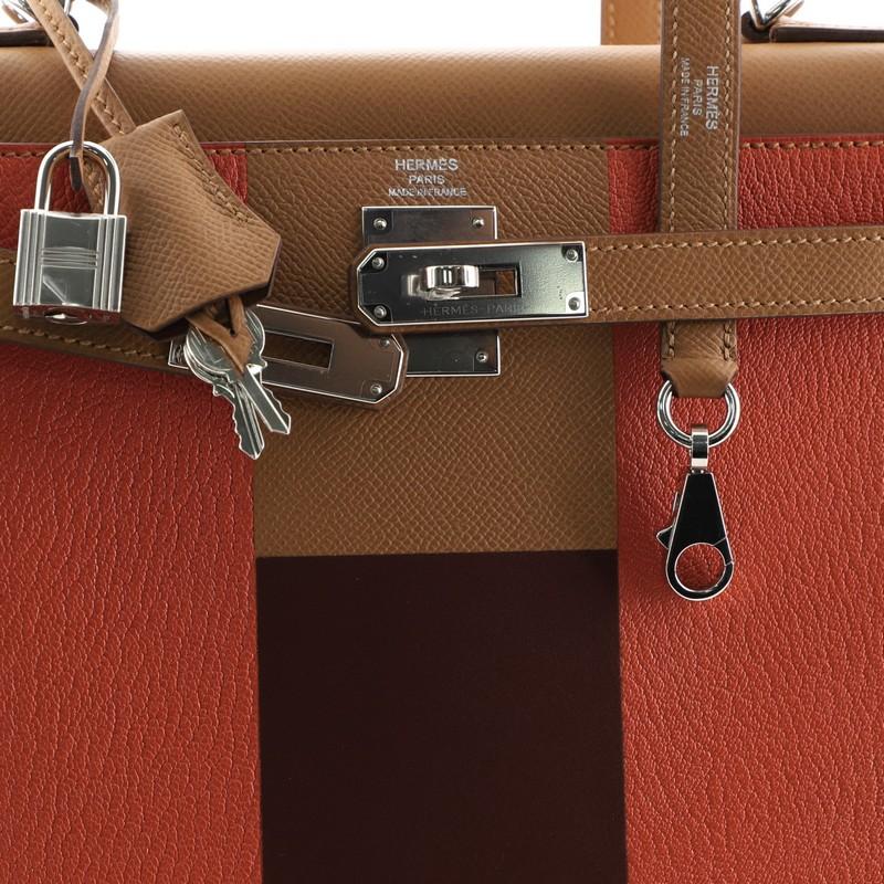 Hermes Kelly Lettre Handbag Gold Epsom with Palladium Hardware 28 1