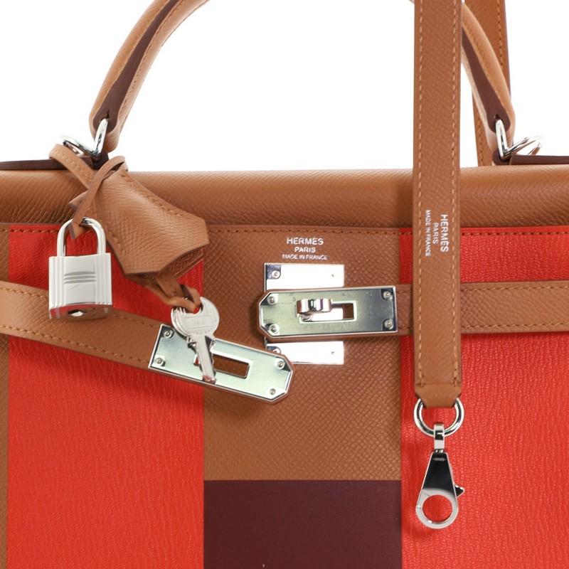 Hermes Kelly Lettre Handbag Gold Epsom with Palladium Hardware 28 2