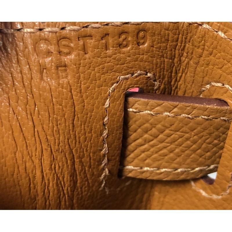 Hermes Kelly Lettre Handbag Gold Epsom with Palladium Hardware 28 3