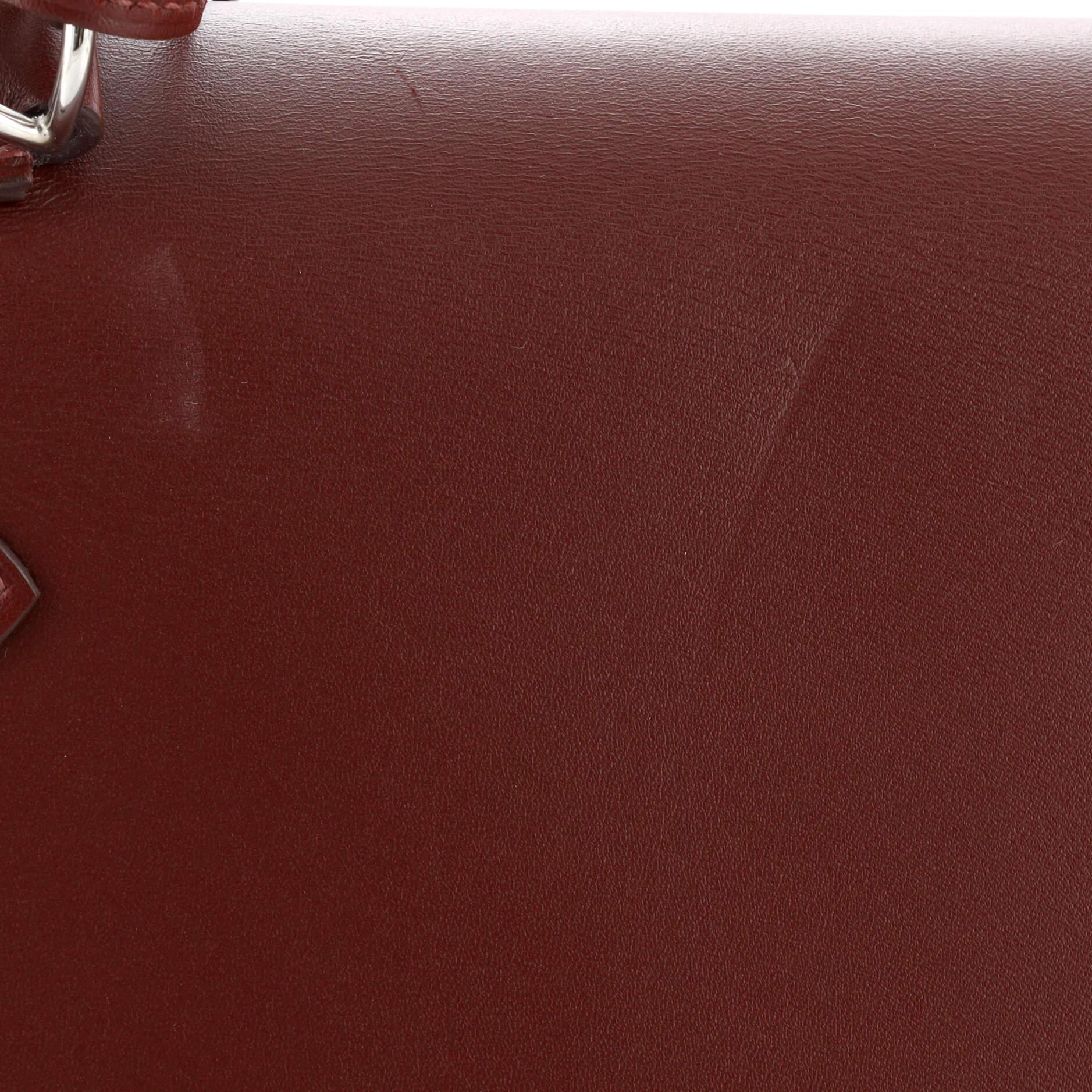 Hermes Kelly Lettre Handbag Red Sombrero with Palladium Hardware 28 For Sale 6
