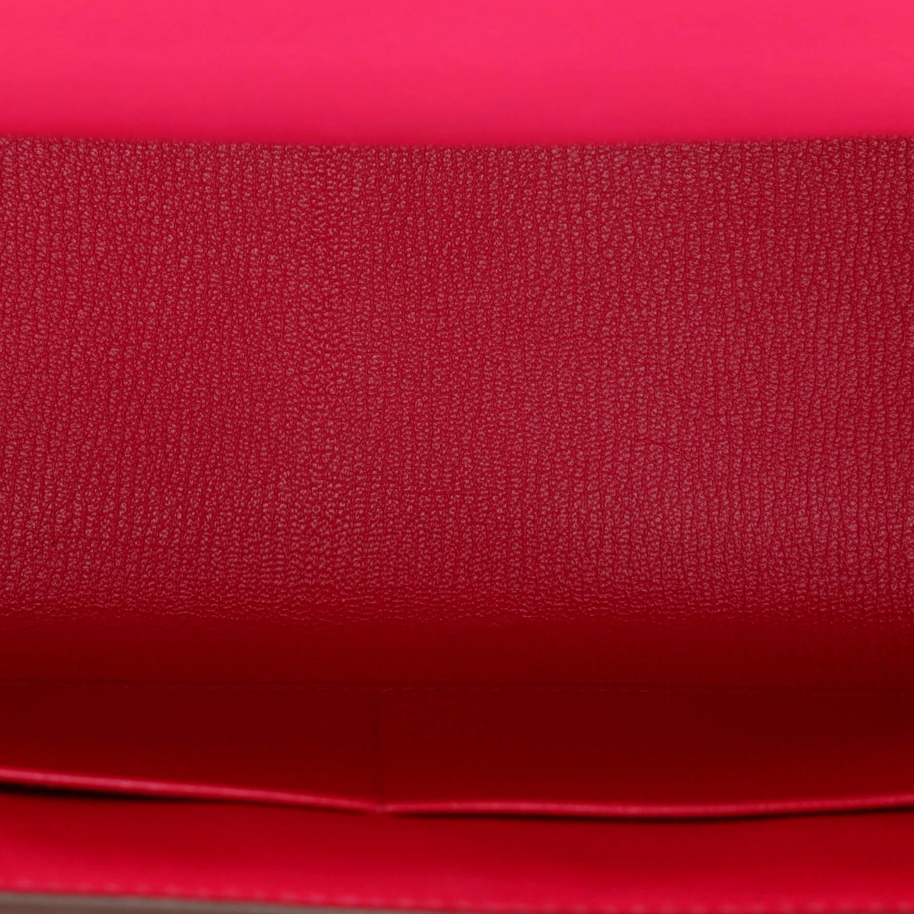 Hermes Kelly Lettre Handbag Red Sombrero with Palladium Hardware 28 2