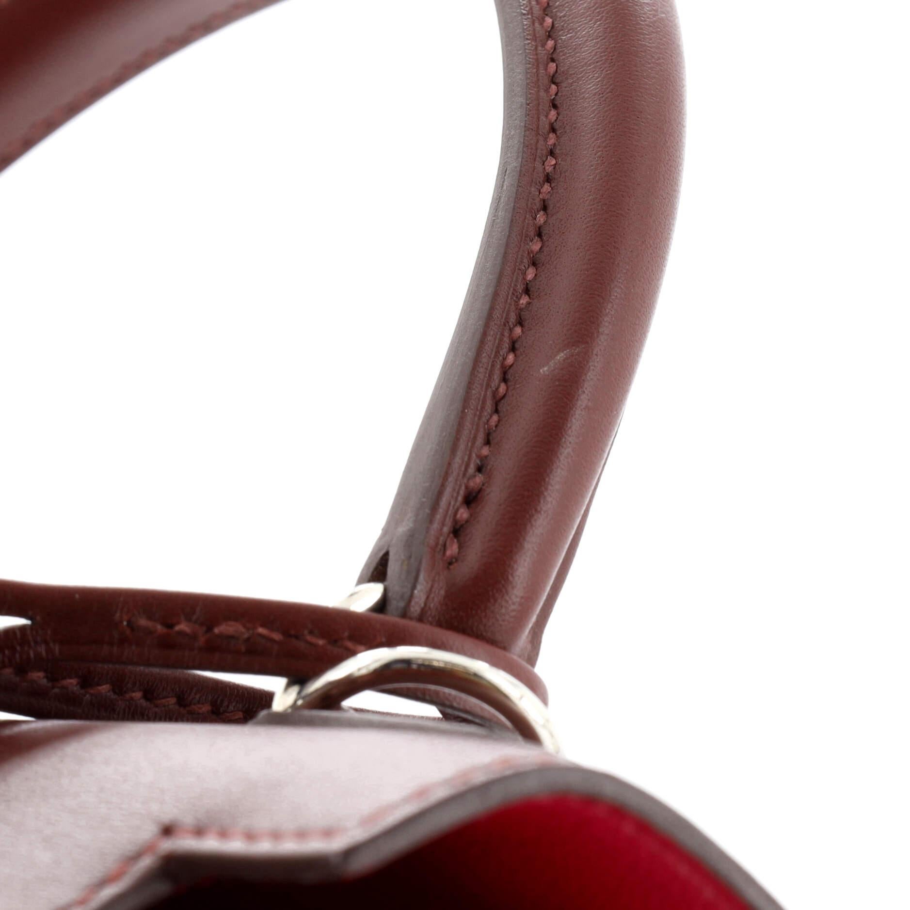 Hermes Kelly Lettre Handbag Red Sombrero with Palladium Hardware 28 5