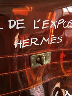 Hermès Kelly L'exposition Clear Souvenir 230299 Orange Vinyl Tote