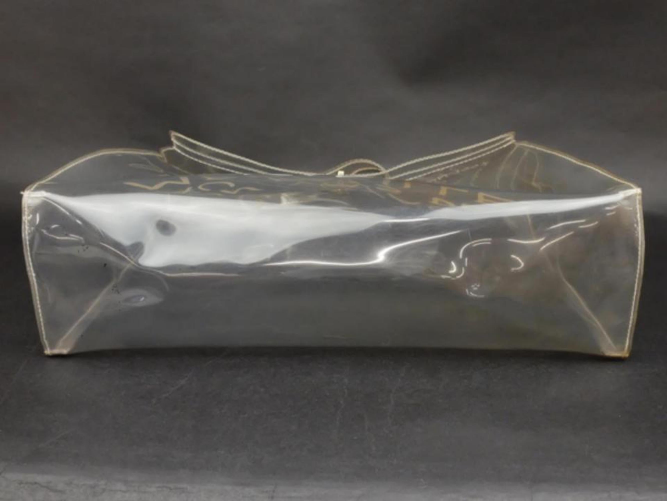 Hermès Kelly Limited Edition Clear L'exposition 1997 40cm 230164 White Vinyl Mes For Sale 3