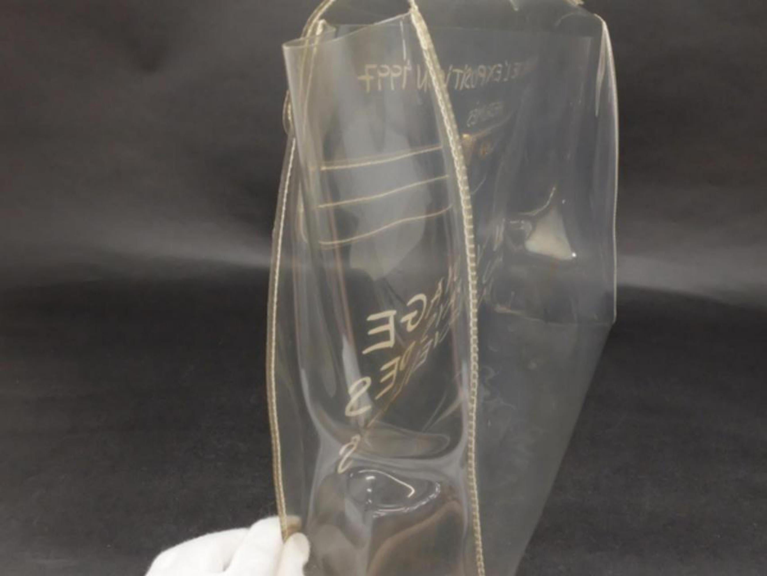 Hermès Kelly Limited Edition Clear L'exposition 1997 40cm 230164 White Vinyl Mes For Sale 4