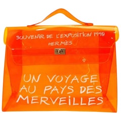 Hermès Kelly Limited Edition Clear L'exposition Souvenir 230702 Vinyl Satchel