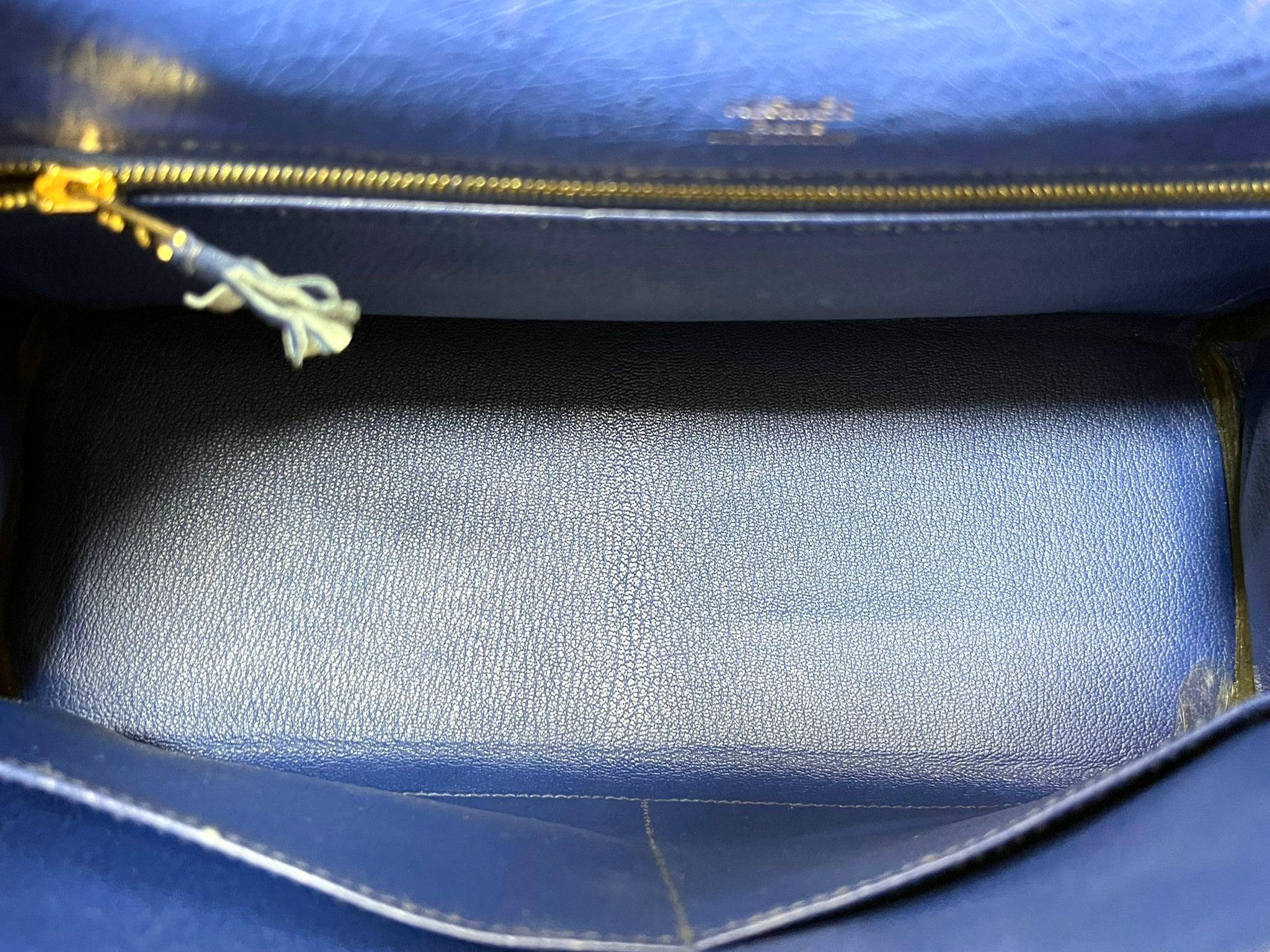 Hermes Kelly Ltd Edition Ghillies Bag In Ostrich Skin For Sale 4