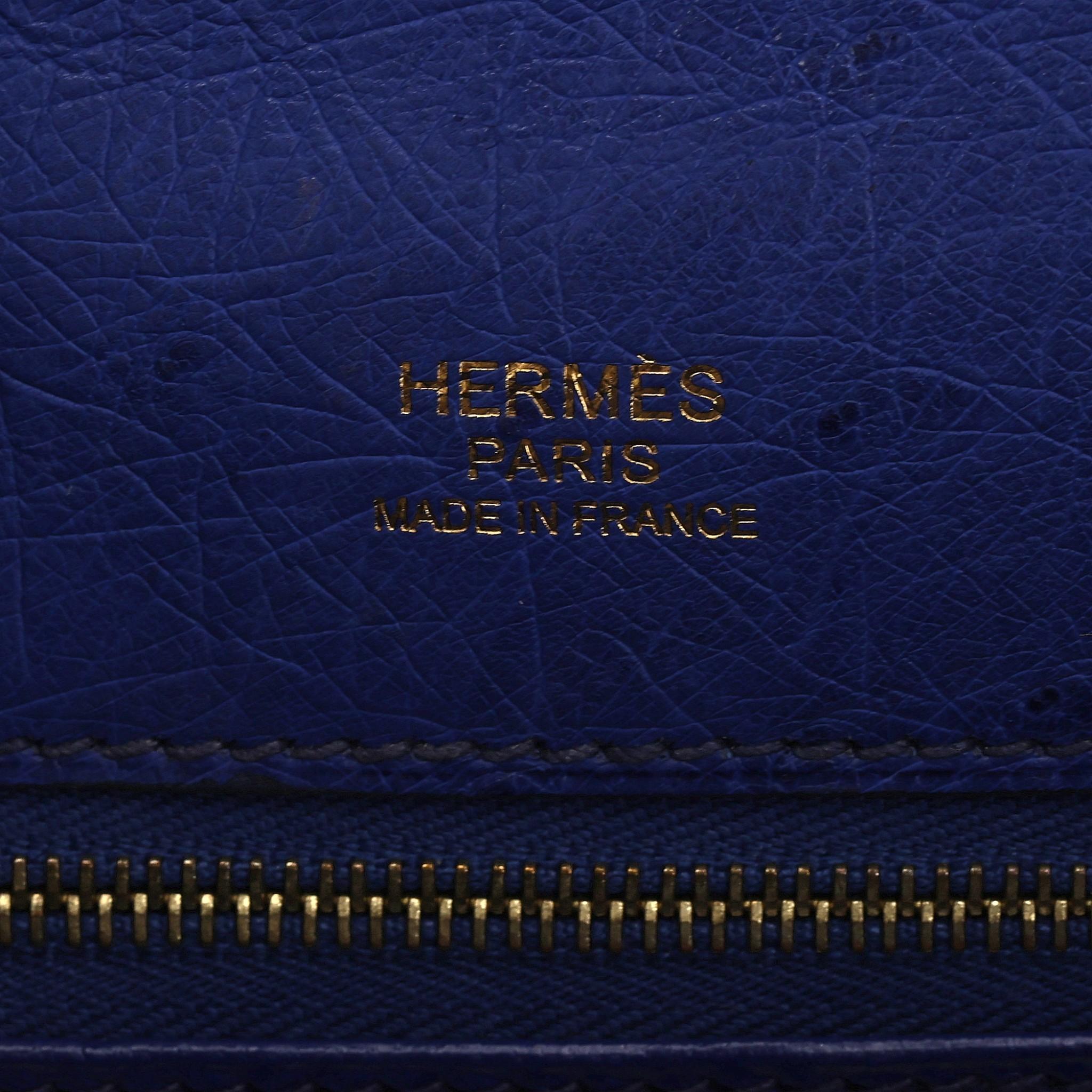 Hermes Kelly Ltd Edition Ghillies Bag In Ostrich Skin For Sale 6
