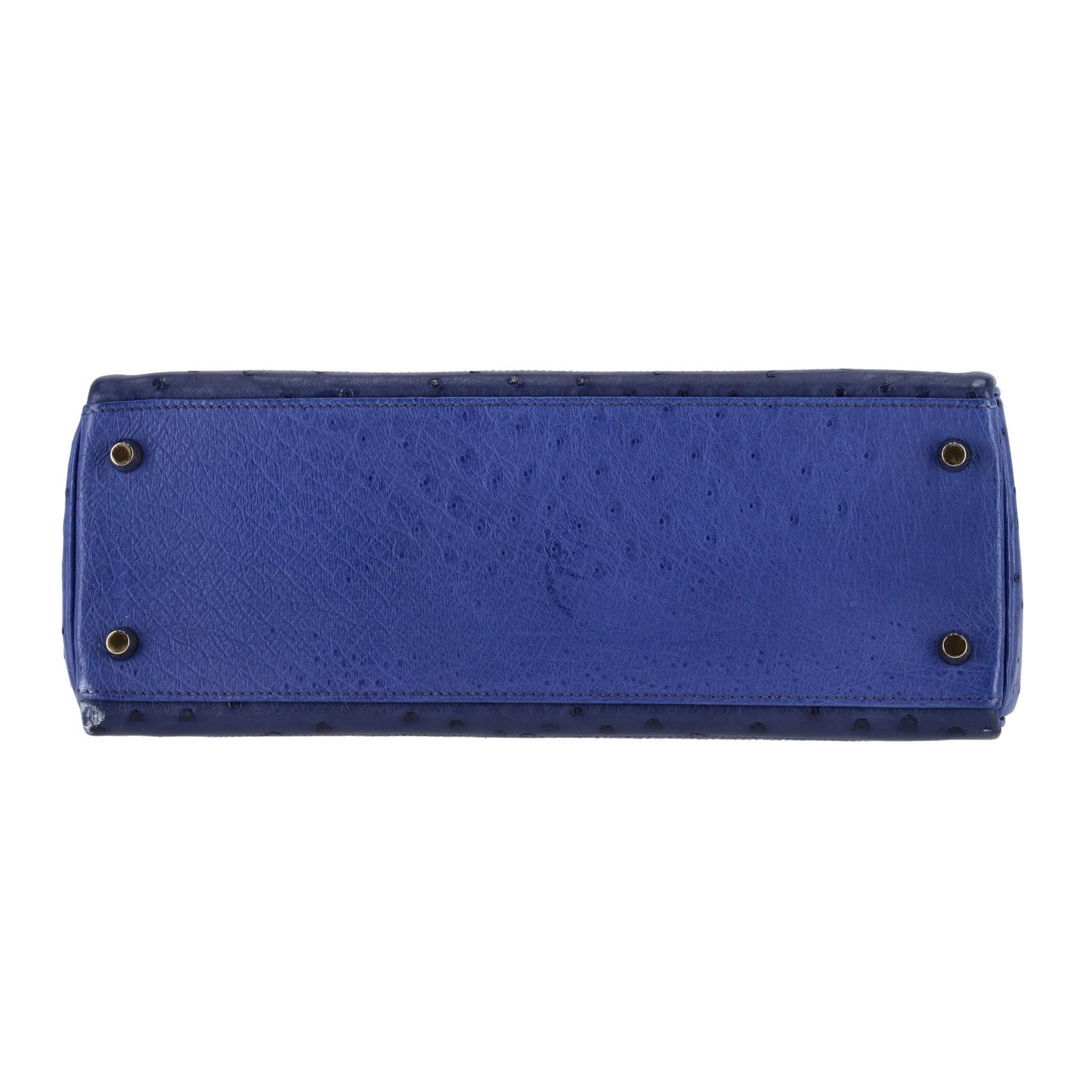 Women's Hermes Kelly Ltd Edition Ghillies Bag In Ostrich Skin For Sale