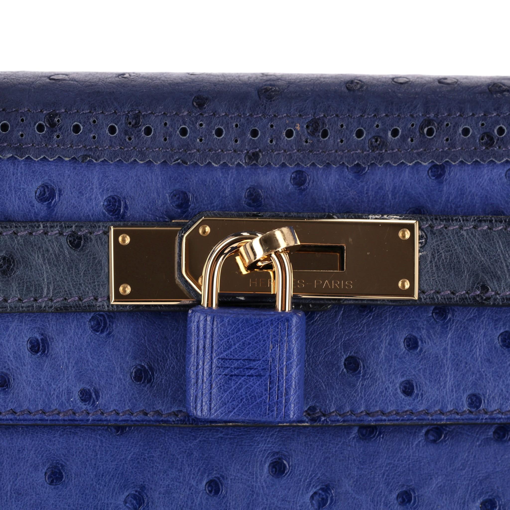 Hermes Kelly Ltd Edition Ghillies Bag In Ostrich Skin For Sale 2