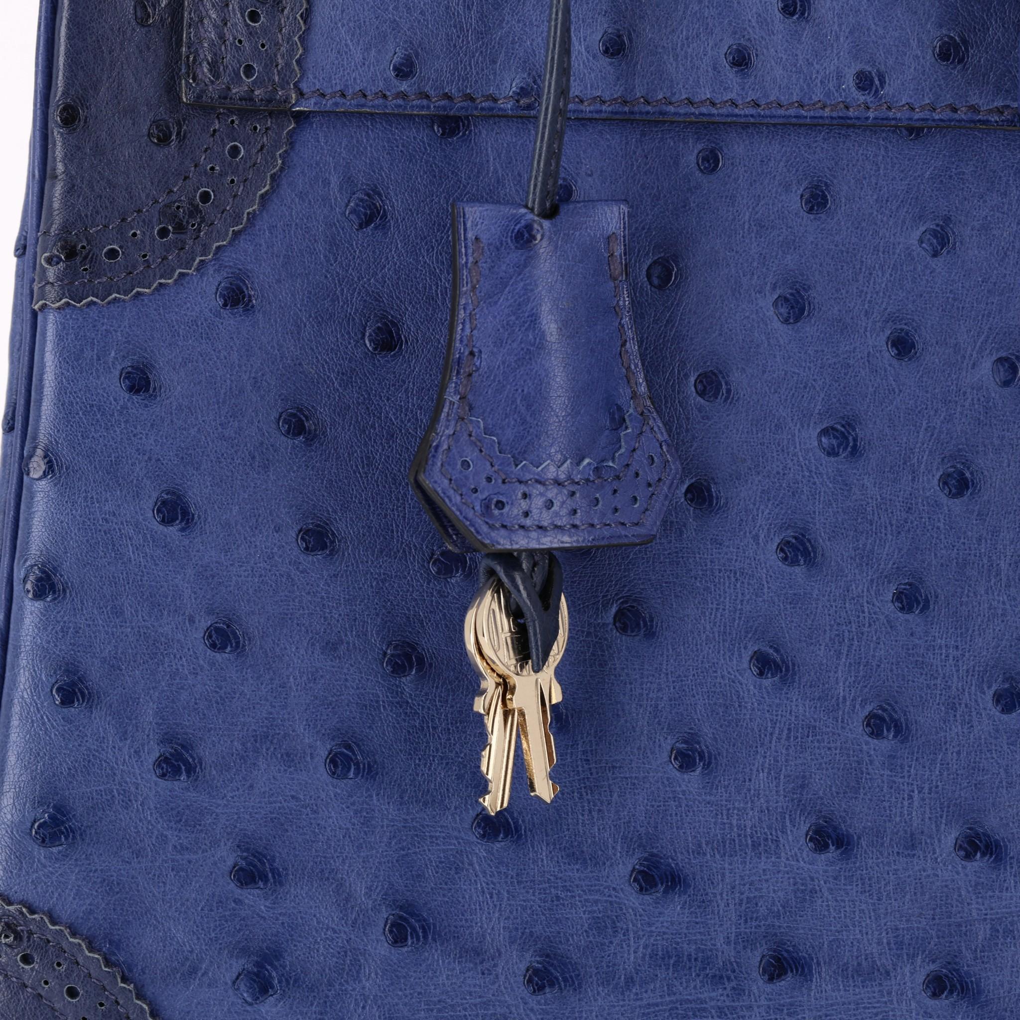 Hermes Kelly Ltd Edition Ghillies Bag In Ostrich Skin For Sale 4