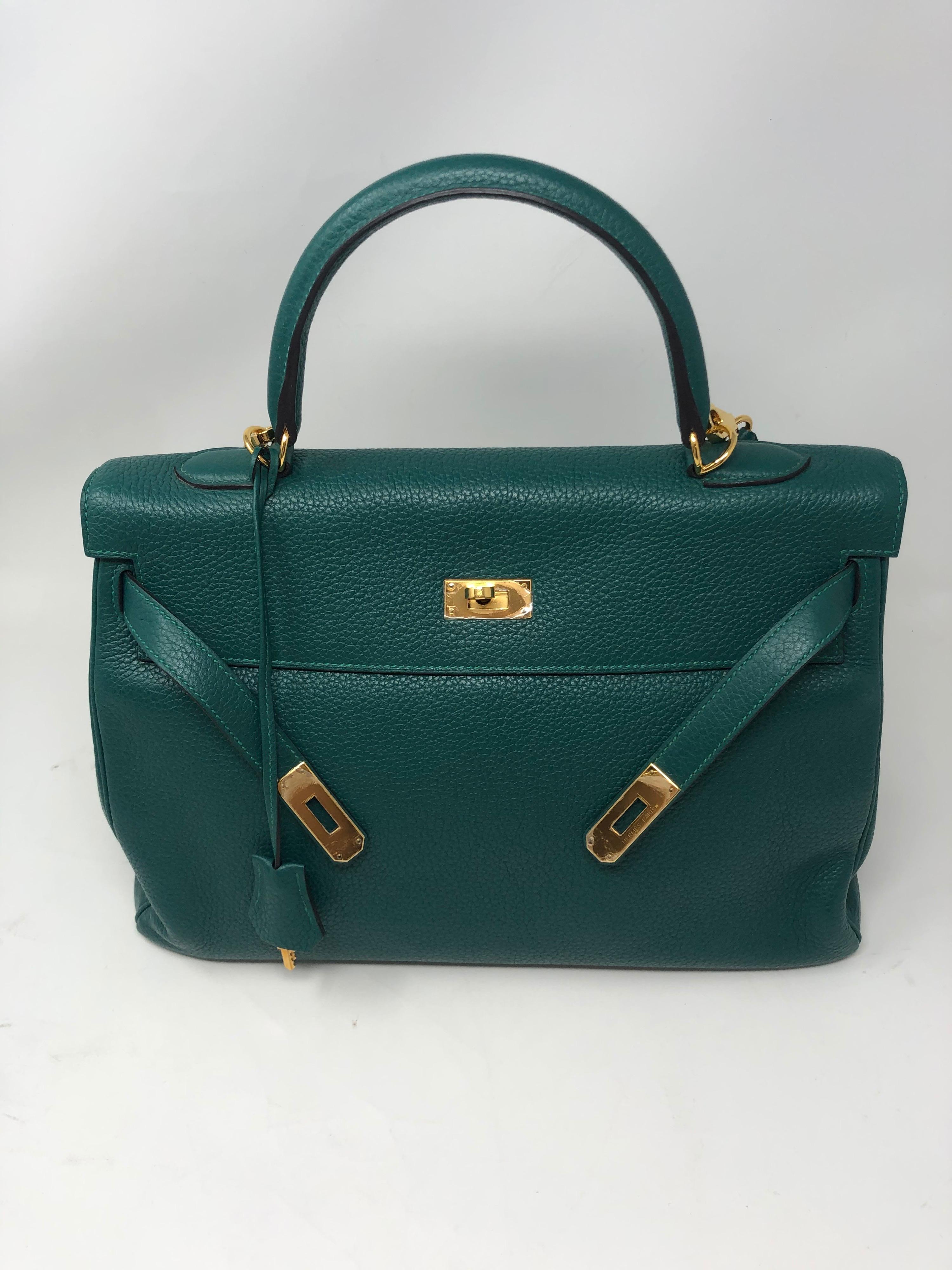 Hermes Kelly Malachite 35 Bag  In Excellent Condition In Athens, GA