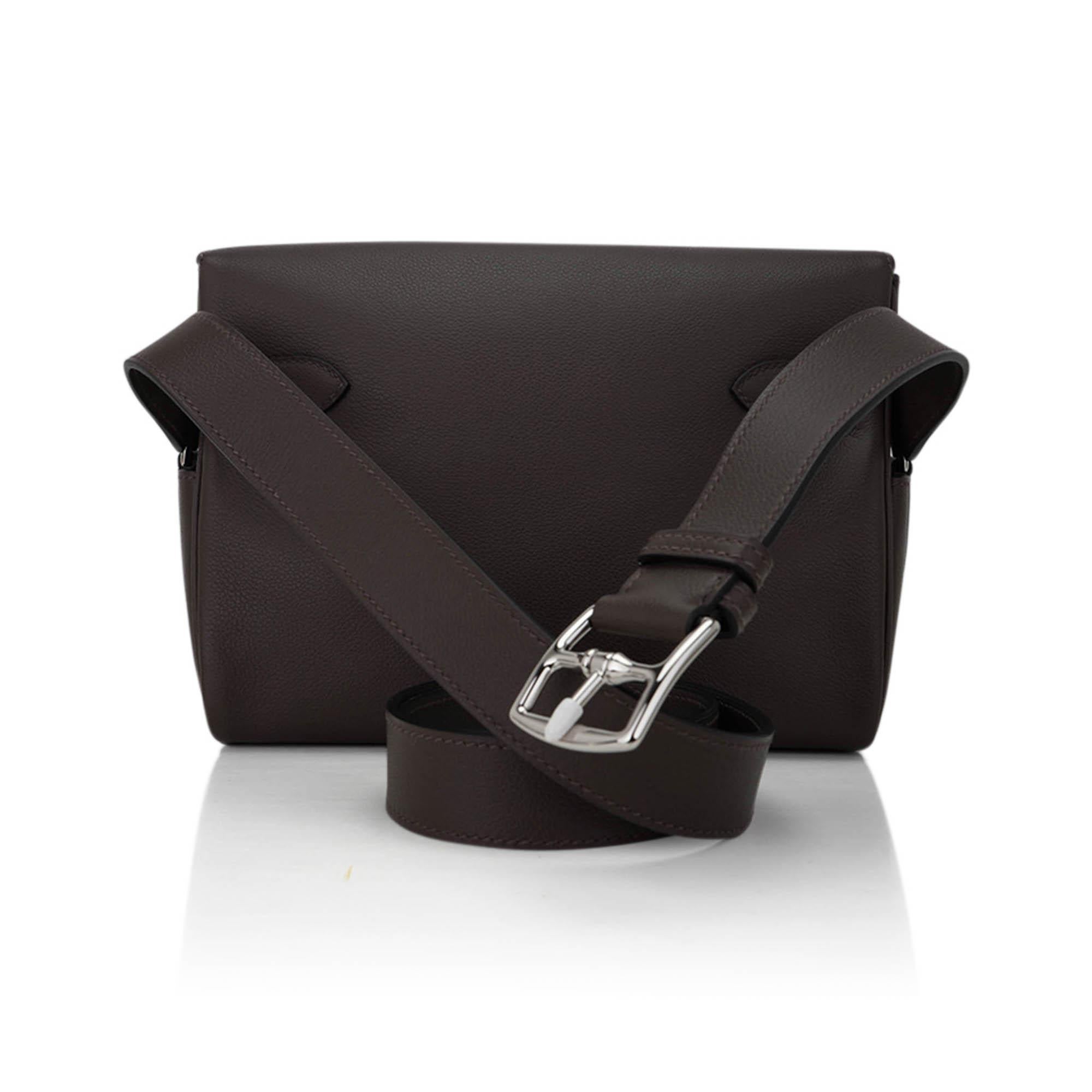 Hermes Kelly Messenger 25 Bag Ecorce Evercolor Leather with Palladium Hardware 5