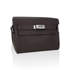 Hermes Kelly Messenger 25 Sac Ecorce Evercolor en cuir avec quincaillerie Palladium