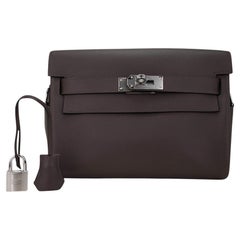 Hermes Kelly Messenger 25 Tasche Ecorce Evercolor Leder mit Palladium Hardware