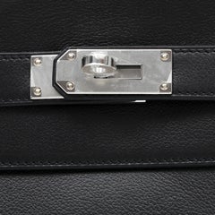 Hermès Kelly Messenger PM Bag Black Leather w PH