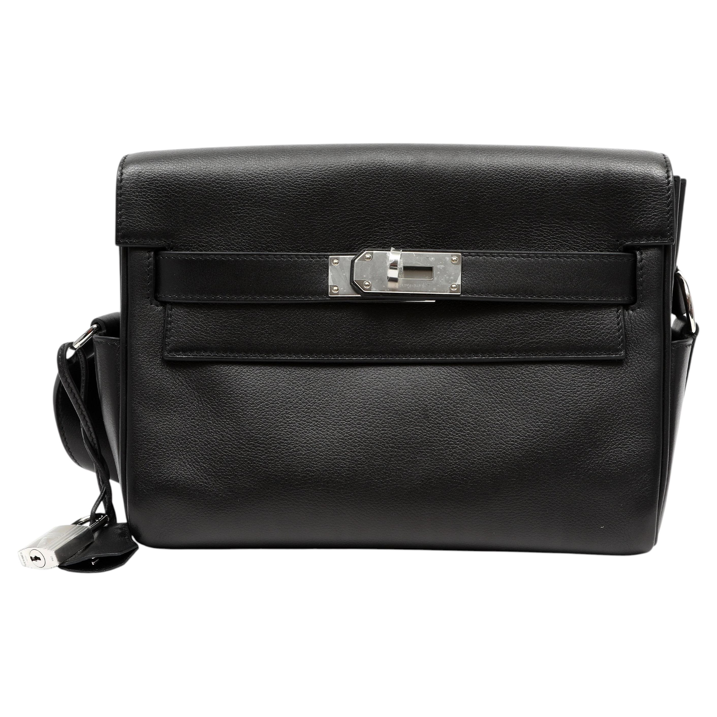 Hermès Kelly Messenger PM Black Epsom w/Palladium Hardware