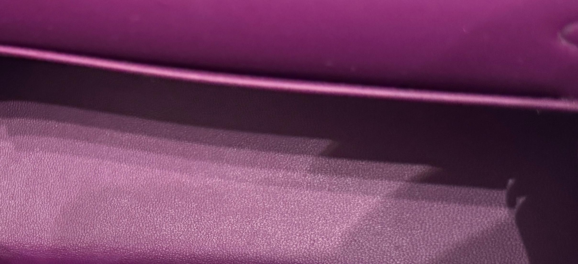 Hermes Kelly Mini 20 Anemone Purple Chèvre Leather Palladium Hardware RARE 5