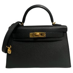 Hermes Kelly Mini 20 Black Noir Epsom Leather Gold Hardware GRAIL RARE 2023