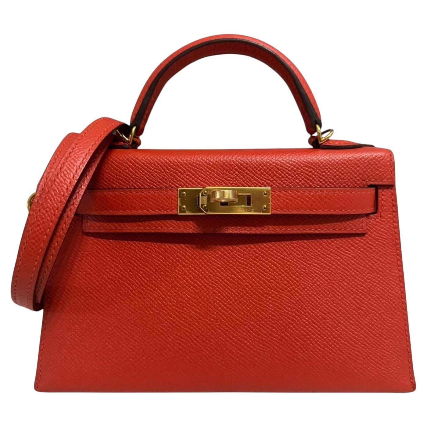 Hermes Mini Kelly 20 Capucine Epsom leather handbag with gold hardware — Hermès