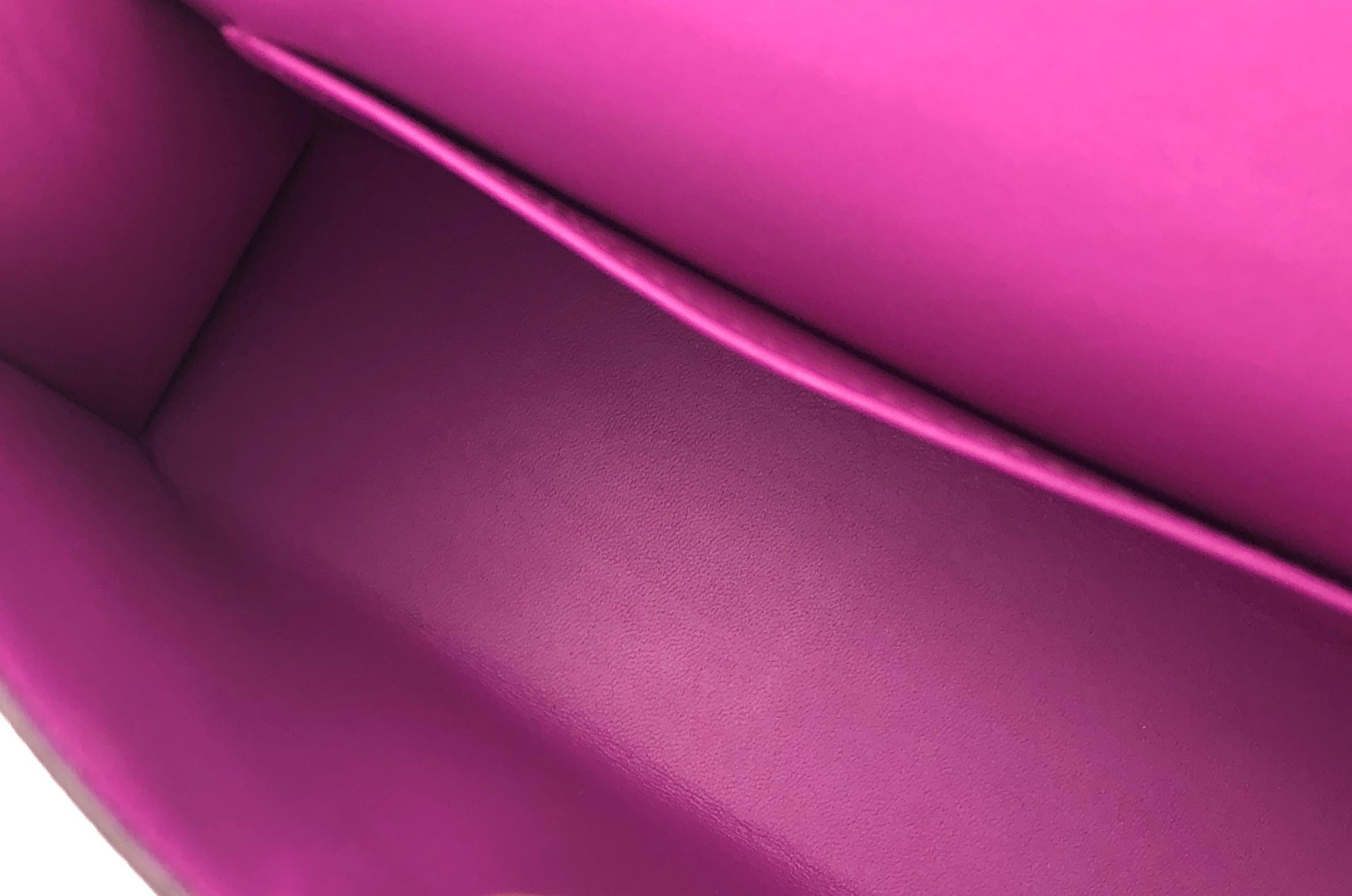 Hermes Kelly Mini 20 Magnolia Pink Purple Epsom Palladium Hardware  2