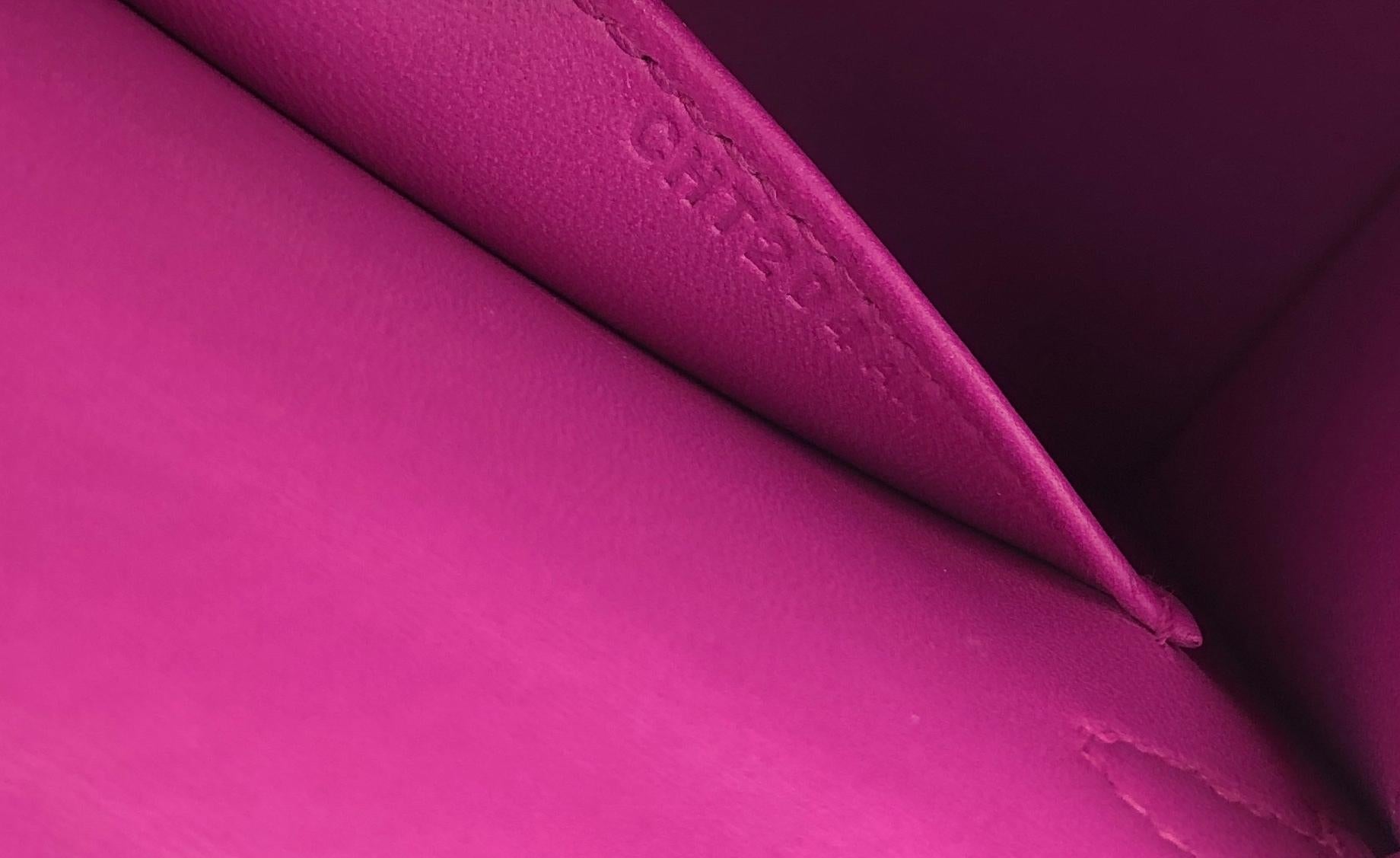 Hermes Kelly Mini 20 Magnolia Pink Purple Epsom Palladium Hardware  3