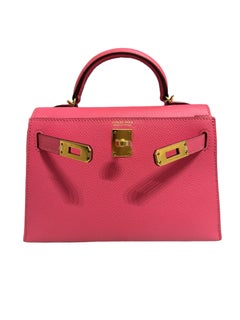 Hermes Kelly Mini 20 Rose Azalee Azalea Pink Epsom Leather Gold Hardware